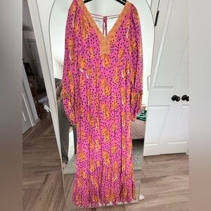 FARM Rio Pink and Orange Long Sleeve Dress